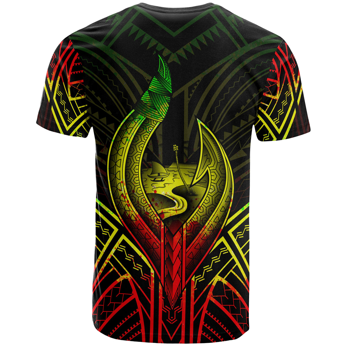 Guam T Shirt Guam Seal Chamorro Tribal Reggae Color - Polynesian Pride