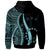 Cook Islands Custom Hoodie Turquoise Tentacle Tribal Pattern - Polynesian Pride