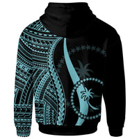 Chuuk Custom Hoodie Turquoise Tentacle Tribal Pattern - Polynesian Pride