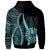 Tahiti Custom Hoodie Turquoise Tentacle Tribal Pattern - Polynesian Pride