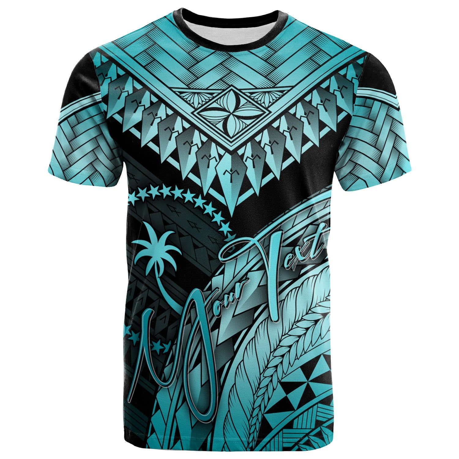 Chuuk Custom T Shirt Turquoise Polynesian Necklace and Lauhala Unisex Turquoise - Polynesian Pride