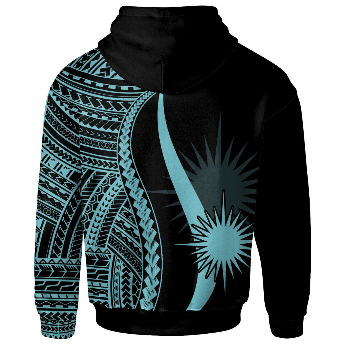 Marshall Islands Custom Hoodie Turquoise Tentacle Tribal Pattern - Polynesian Pride