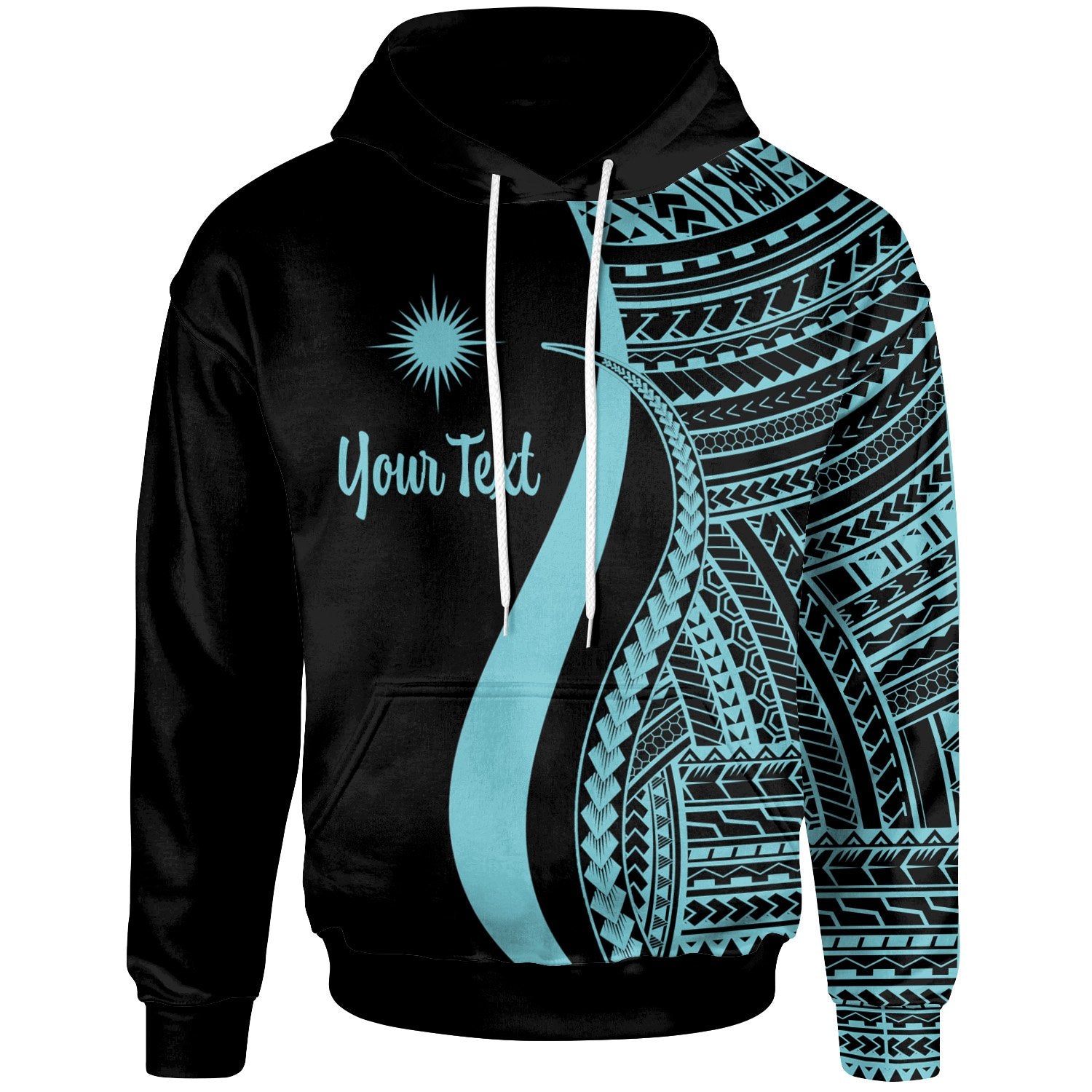 Marshall Islands Custom Hoodie Turquoise Tentacle Tribal Pattern Unisex Turquoise - Polynesian Pride