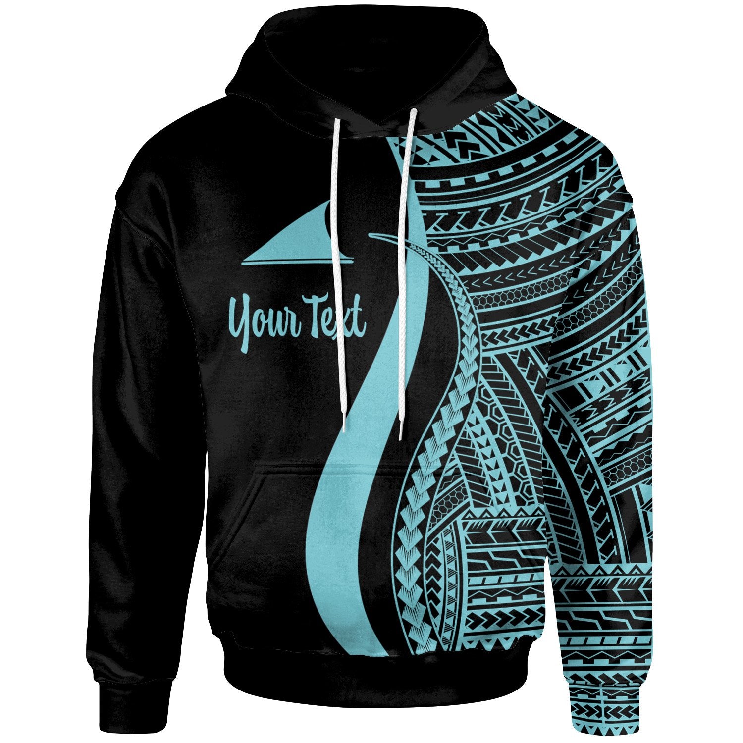 Tokelau Custom Hoodie Turquoise Tentacle Tribal Pattern Unisex Turquoise - Polynesian Pride