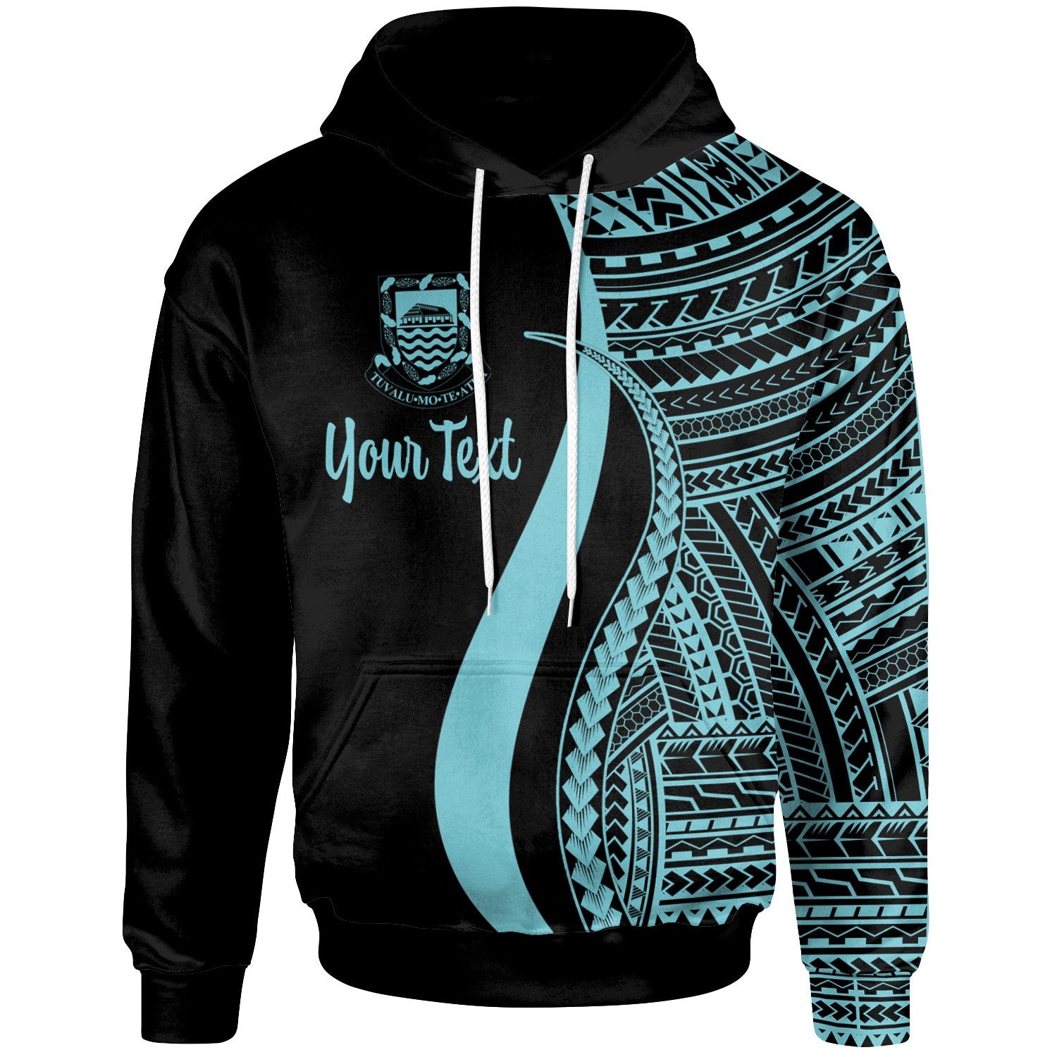 Tuvalu Custom Hoodie Turquoise Tentacle Tribal Pattern Unisex Turquoise - Polynesian Pride