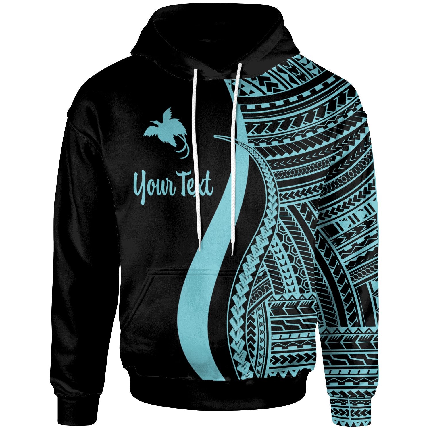 Papua New Guinea Custom Hoodie Turquoise Tentacle Tribal Pattern Unisex Turquoise - Polynesian Pride