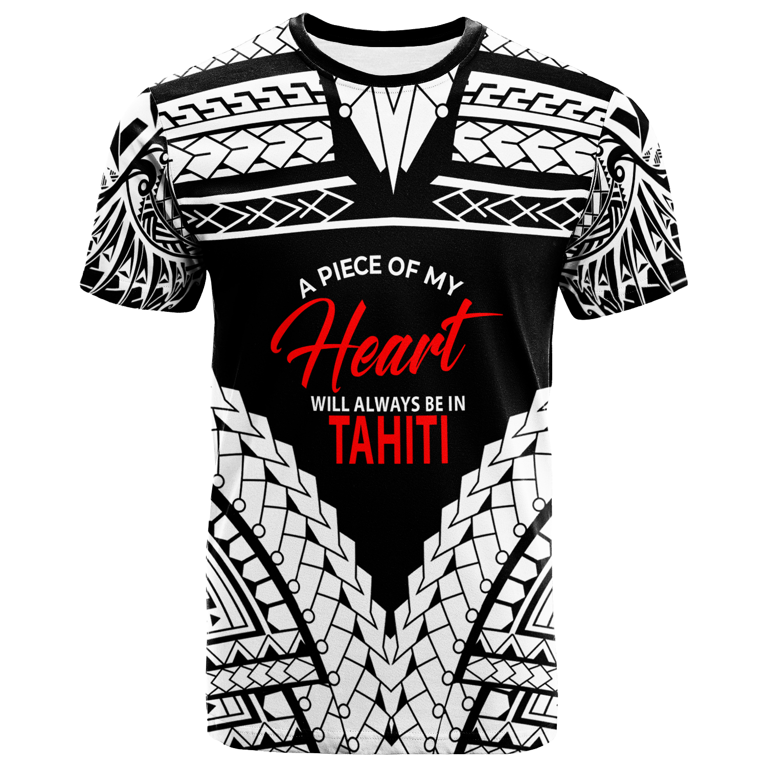 Tahiti T Shirt A Piece of My Heart Unisex White - Polynesian Pride