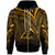 Tahiti Zip Hoodie Gold Color Cross Style Unisex Black - Polynesian Pride