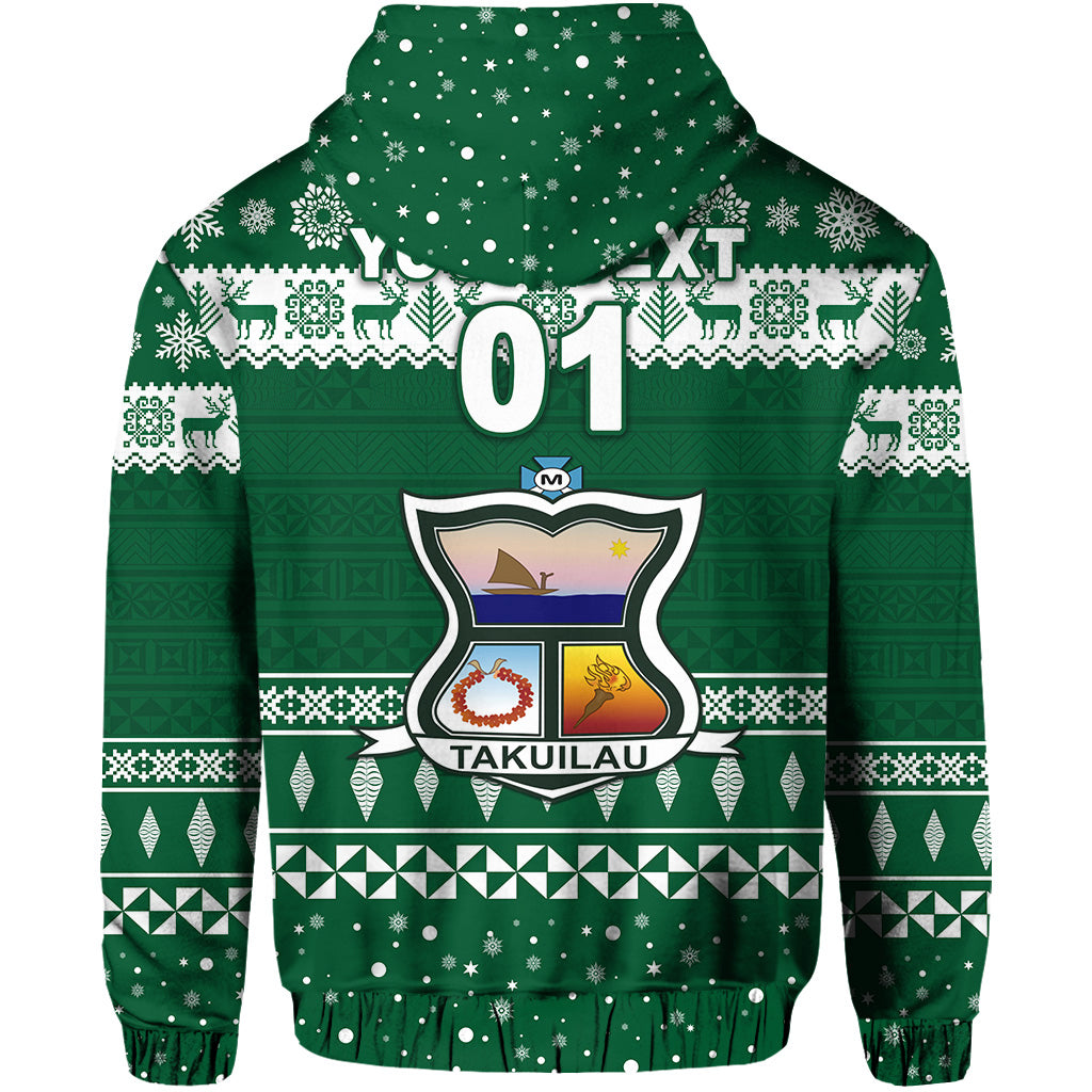 Custom Takuilau College Christmas Zip Hoodie Simple Style LT8 - Polynesian Pride