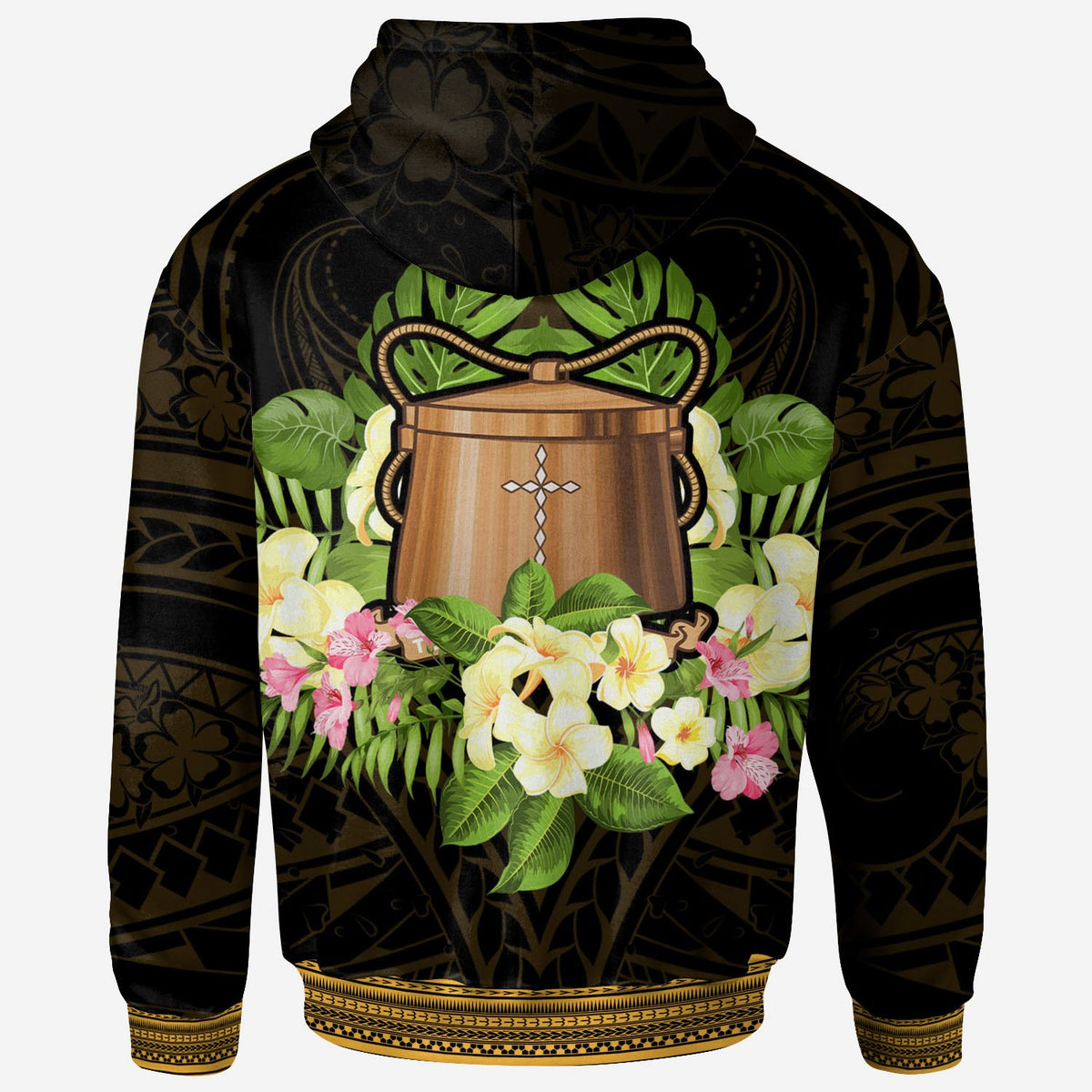 Tokelau Zip Hoodie Polynesian Gold Patterns Collection - Polynesian Pride