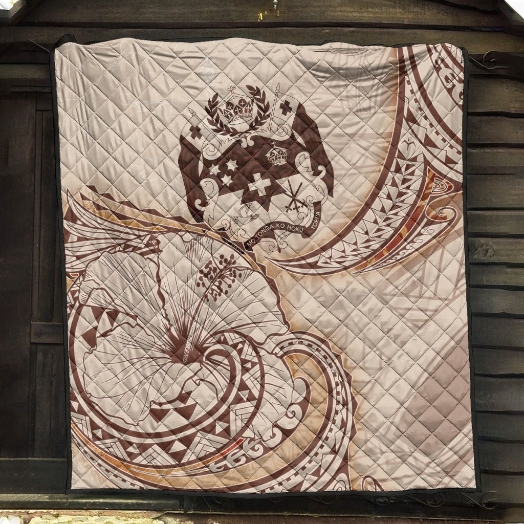Tonga Premium Quilt - Hibiscus Flowers Vintage Style - Polynesian Pride