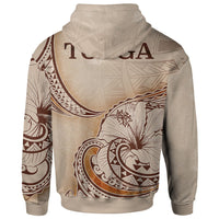 Tonga Hoodie Hibiscus Flowers Vintage Style - Polynesian Pride