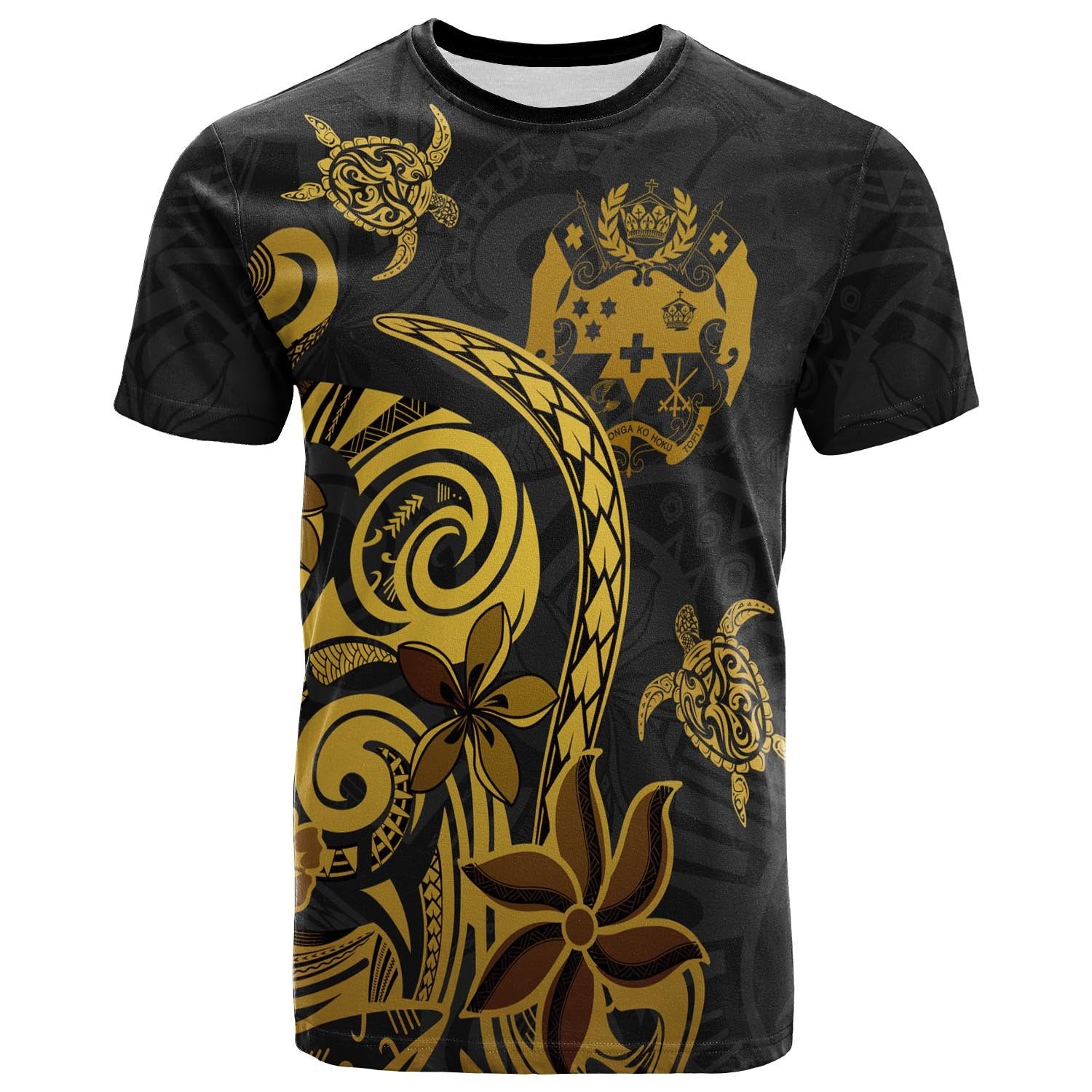 Tonga Custom T Shirt Folk Style Unisex Black - Polynesian Pride