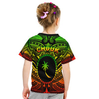 Chuuk Flag T Shirt Kid Micronesia Style Reggae LT13 - Polynesian Pride