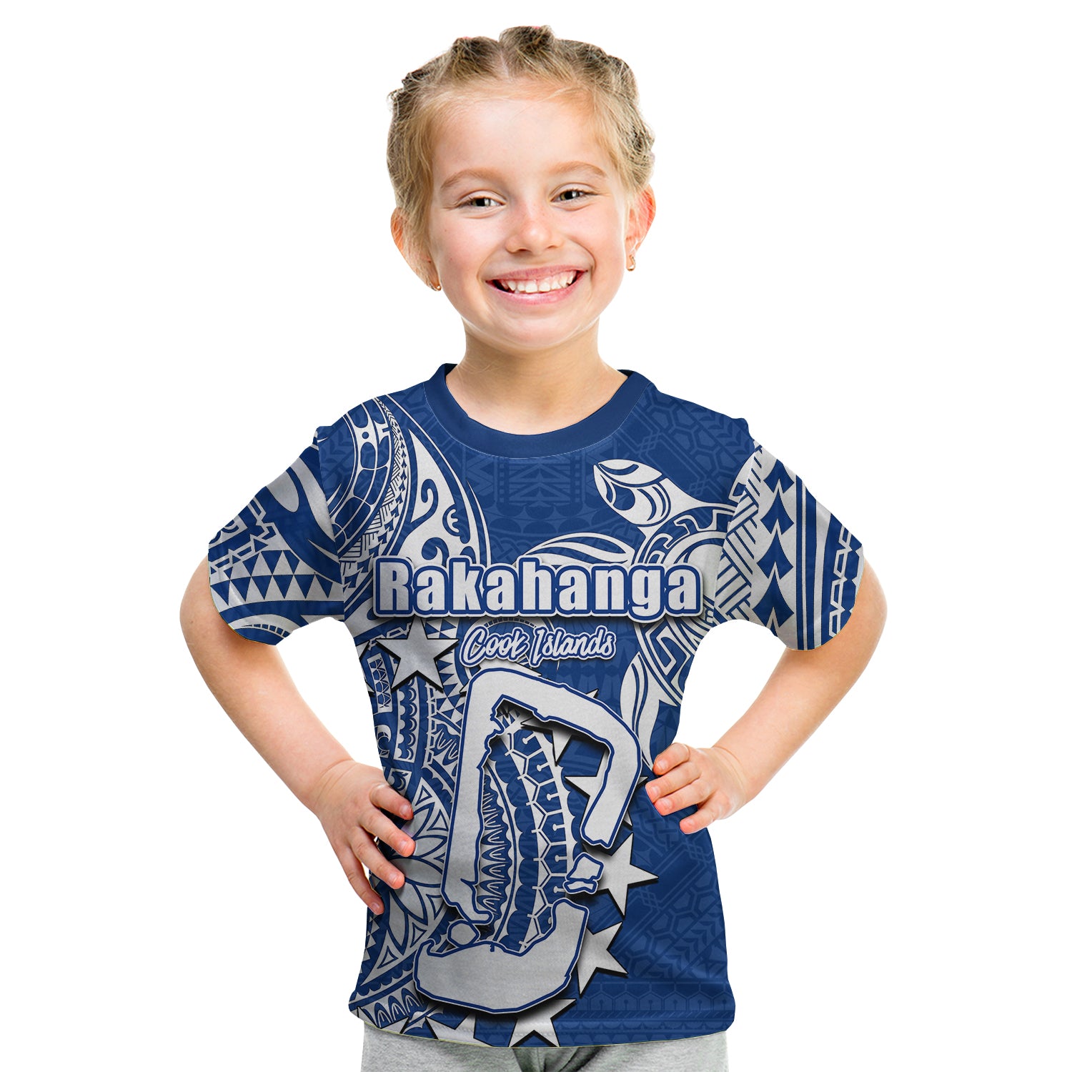 (Custom Personalised)Cook Islands T Shirt Kid Rakahanga LT6 - Polynesian Pride