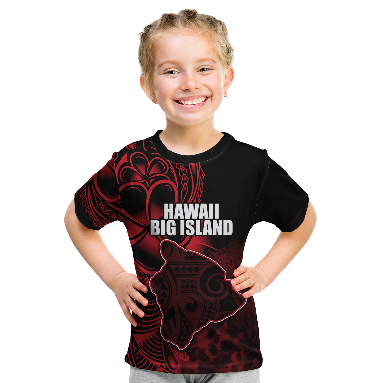 (Custom Personalised) Hawaiian Islands T Shirt Kid The Big Island LT6 Youth XL Size14 - Polynesian Pride