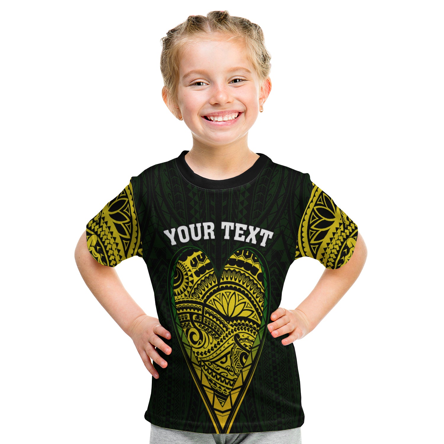 (Custom Personalised) Cook Islands Pattern T Shirt Kid Always In My Heart LT13 - Polynesian Pride