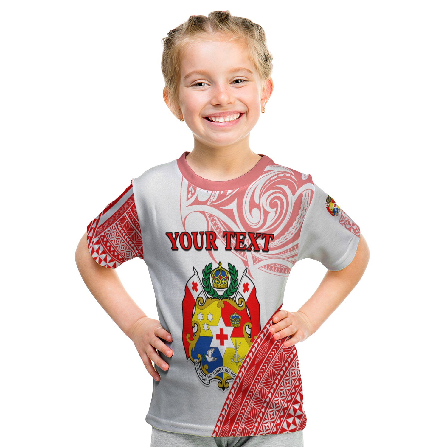 (Custom Personalised) Tonga T Shirt Kid Tongan Pattern Blithesome LT13 - Polynesian Pride