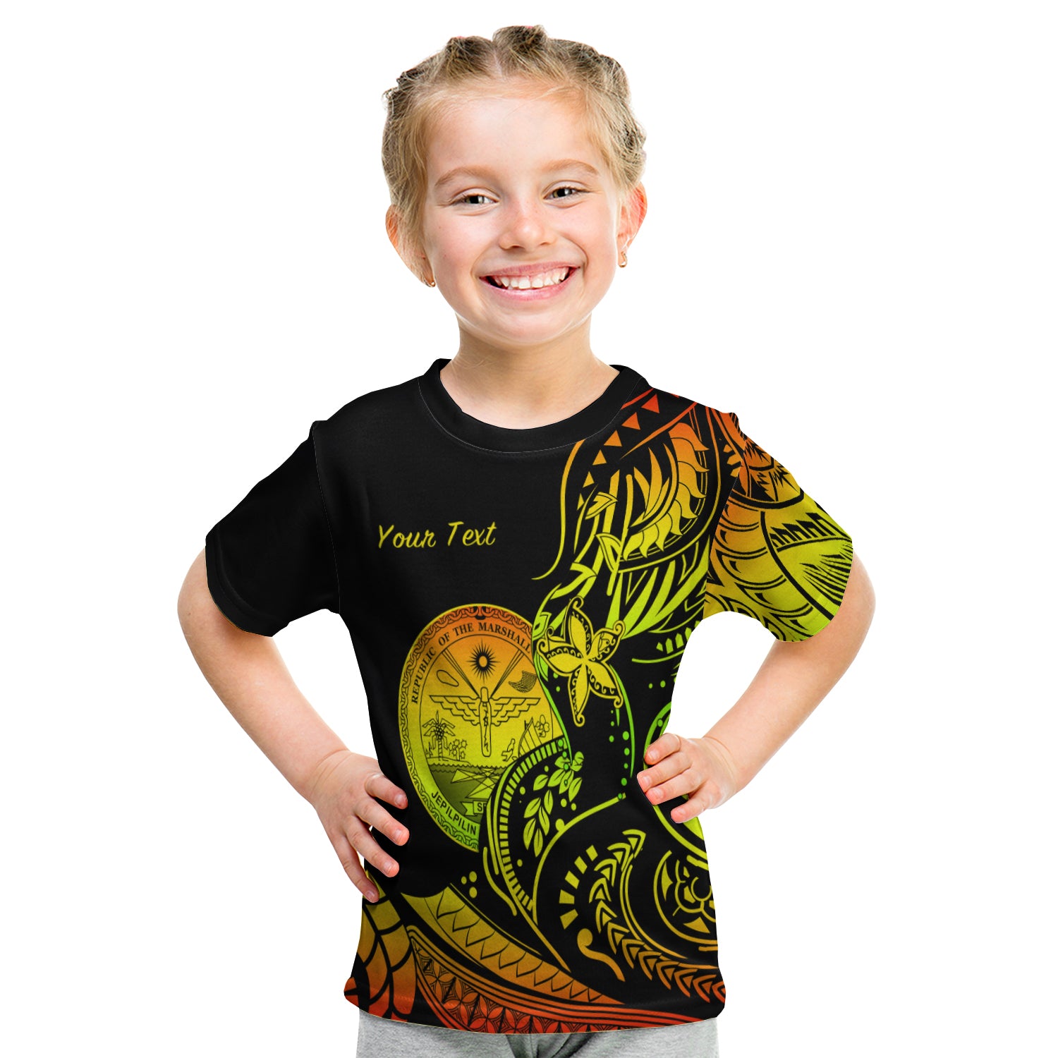 (Custom Personalised) Marshall Islands T Shirt Kid Proud Seal Star Version Reggae LT13 - Polynesian Pride