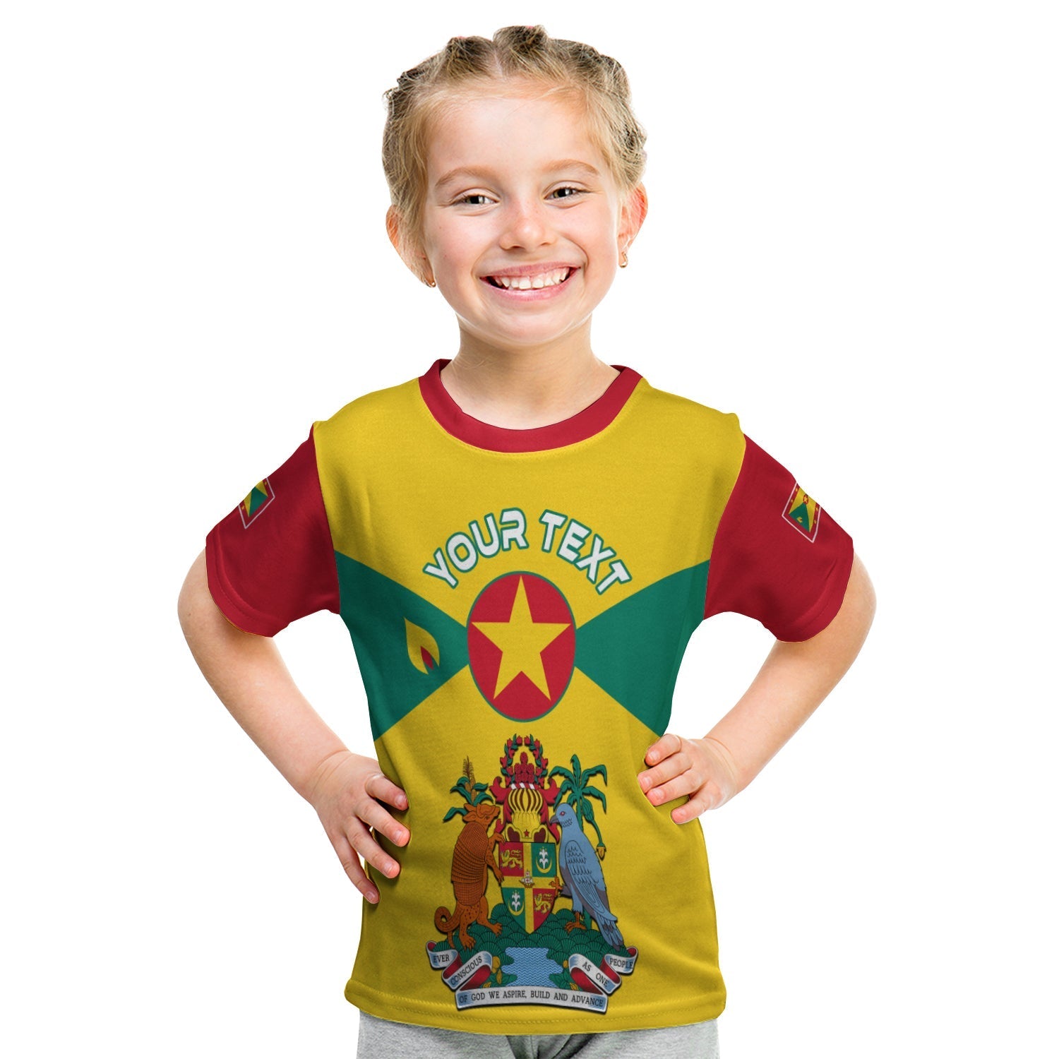 (Custom Personalised) Grenada T Shirt KID Power Grenada Mix Coat Of Arms LT13 - Polynesian Pride