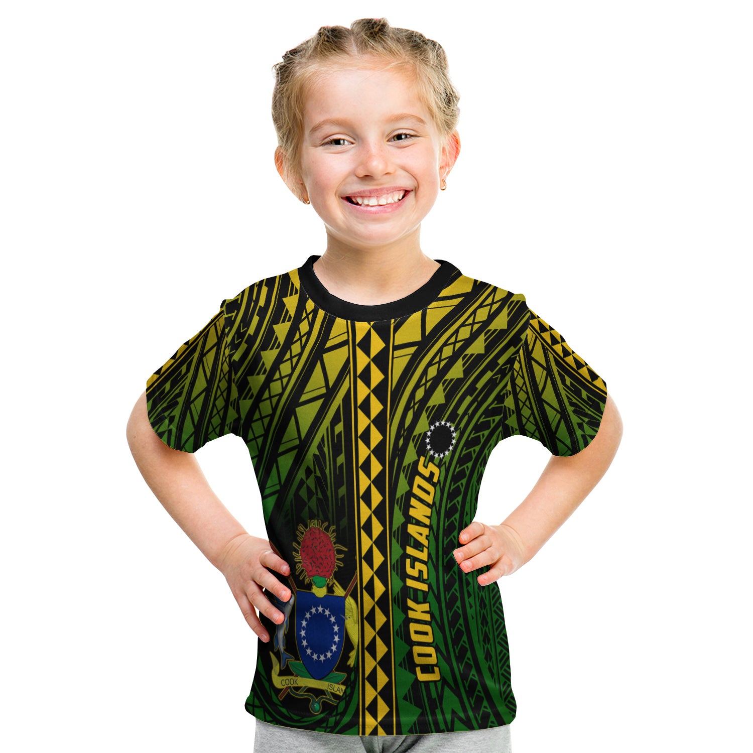 Cook Islands T Shirt Kid Polynesian Pattern Stars LT13 - Polynesian Pride