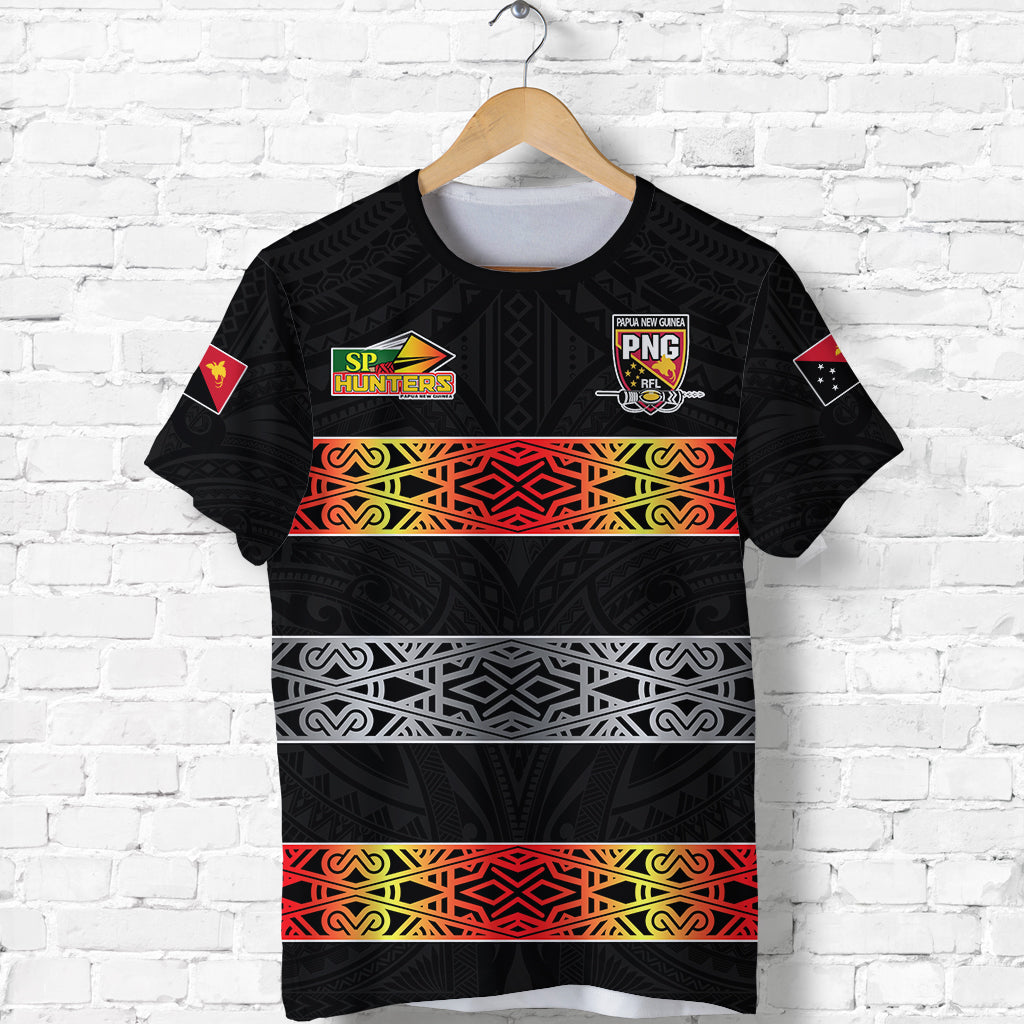 The Hunters PNG T Shirt Papua New Guinea Hunters Rugby LT13 Unisex Black - Polynesian Pride