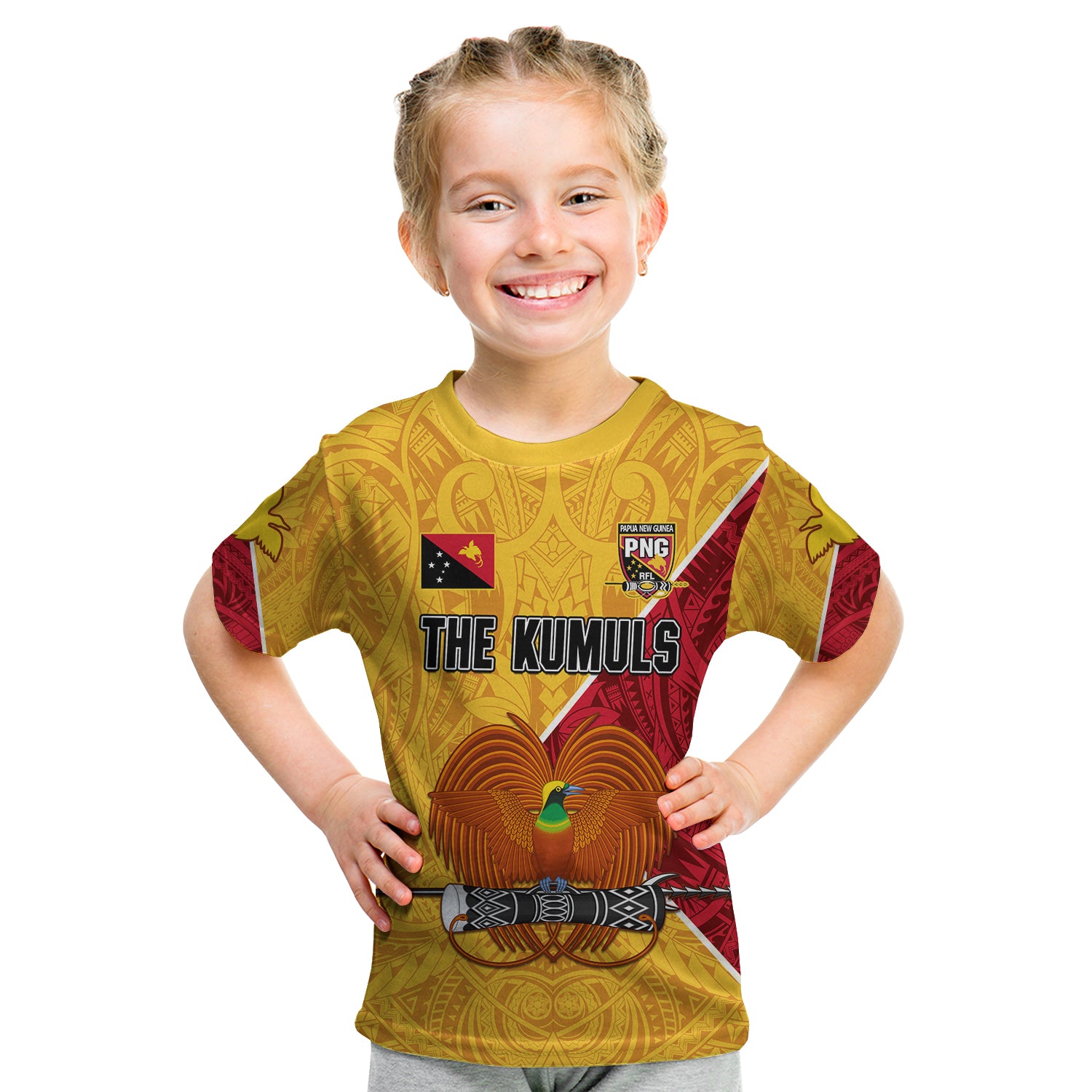 The Kumuls PNG T Shirt KID Papua New Guinea Polynesian Dynamic Style LT14 - Polynesian Pride