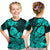 (Custom Personalised) Guam Polynesian T Shirt KID Tropical Flowers - Turquoise LT8 - Polynesian Pride