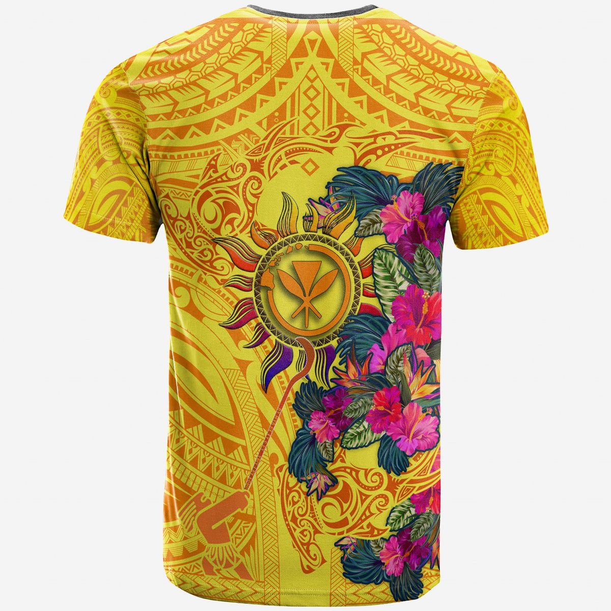 Polynesian T Shirt Hawaii Kanaka Maoli, Flowers & Polynesian Patterns - Polynesian Pride