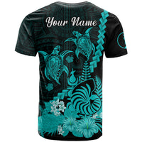 Custom New Caledonia Valentine Couple T Shirt My Sunshine Polynesia Turtle Turquoise LT14 - Polynesian Pride