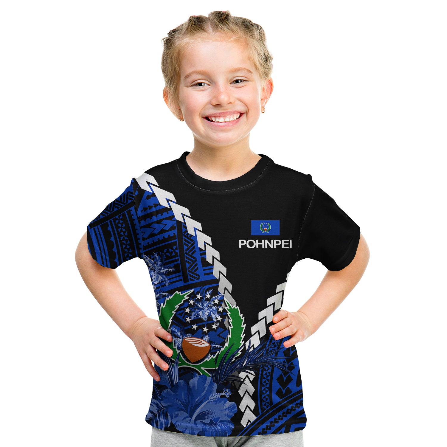 Pohnpei T Shirt KID Polynesian Style LT6 - Polynesian Pride