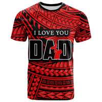 Custom Happy Fathers Day T Shirt Polynesian Patterns Red Style LT6 Red - Polynesian Pride