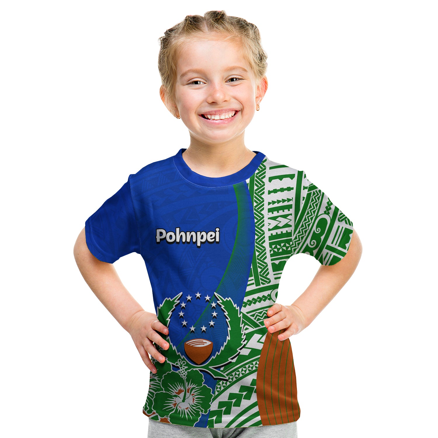 (Custom Personalised) Pohnpei Of Micronesia T Shirt KID Vibe Style LT6 - Polynesian Pride