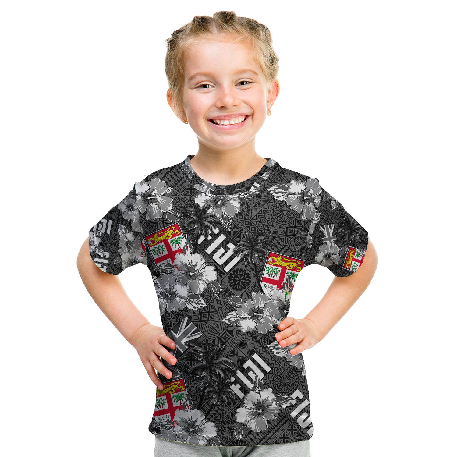 Fiji Hibiscus T Shirt KID Hawaii Style No.3 LT6 - Polynesian Pride