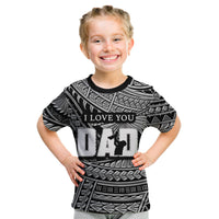 (Custom Personalised) Happy Fathers Day T Shirt KID Polynesian Patterns Black Style LT6 - Polynesian Pride