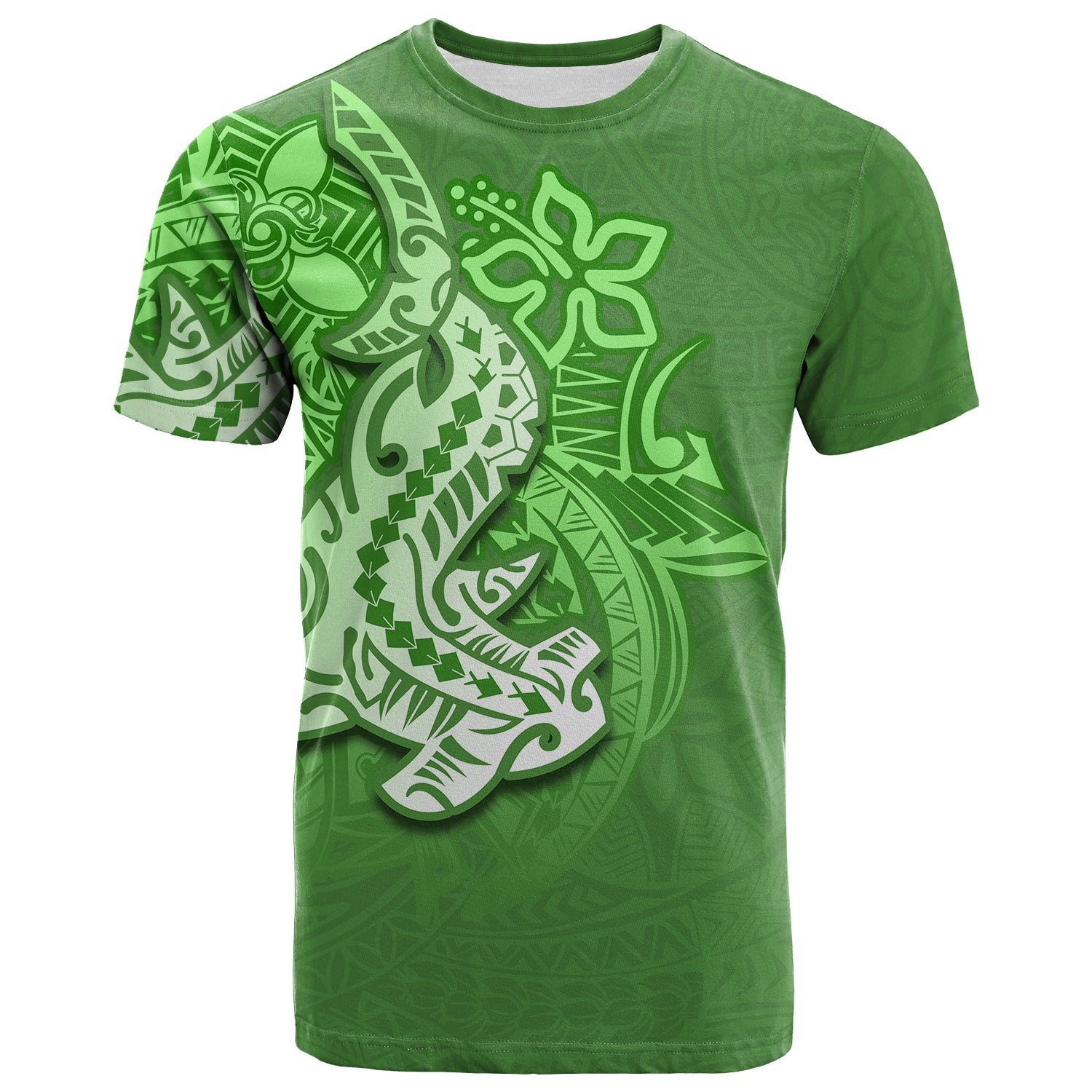 Custom Polynesian Hammerhead shark T Shirt Green Style LT6 Unisex Green - Polynesian Pride