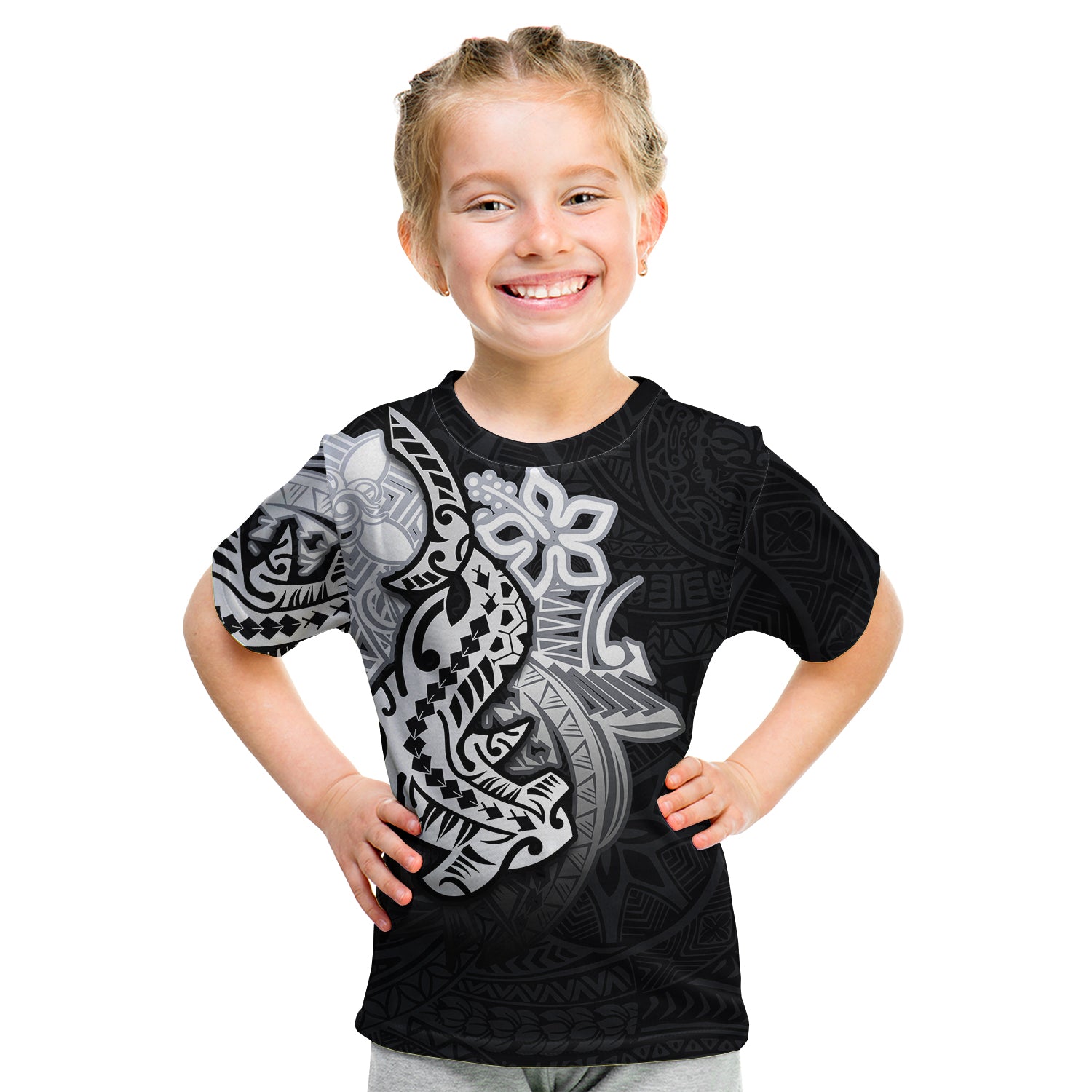 (Custom Personalised) Hammerhead Shark T Shirt Kid Polynesian Black Style LT6 Youth XL Size14 - Polynesian Pride