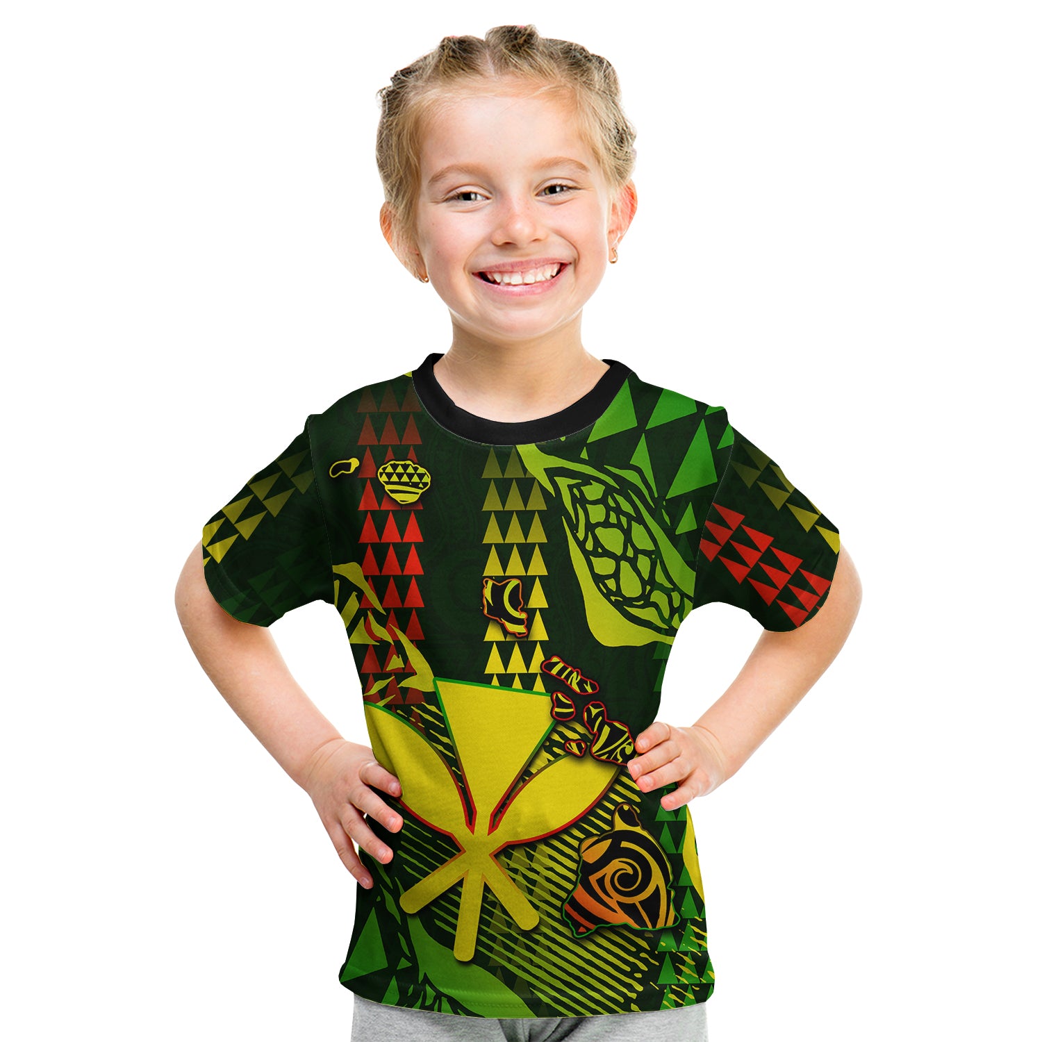 (Custom Personalised) Hawaii Kanaka Map T Shirt Kid Hawaii Color Style LT6 Youth XL Size14 - Polynesian Pride
