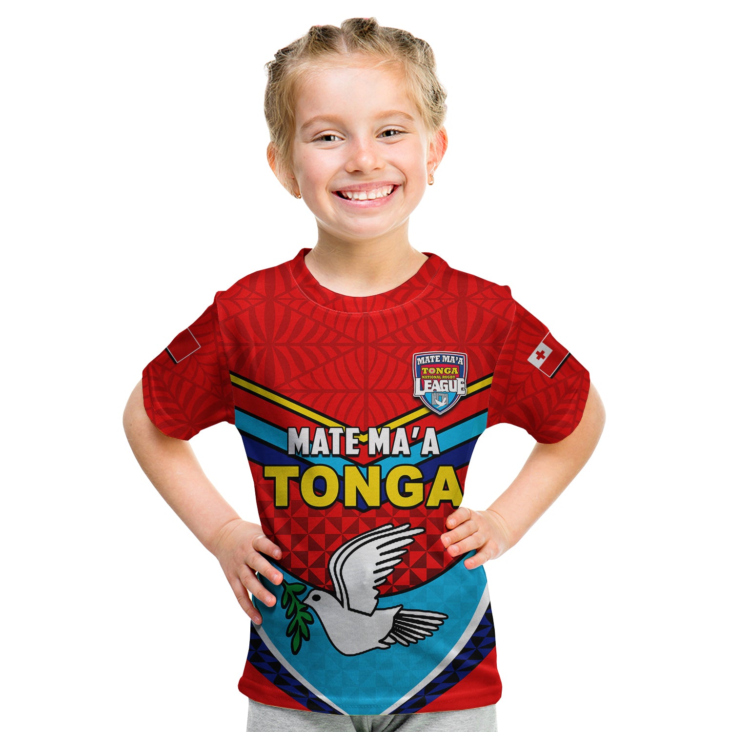 (Custom Personalised) Tonga Mate Ma'a Rugby T Shirt KID Jersey LT6 - Polynesian Pride