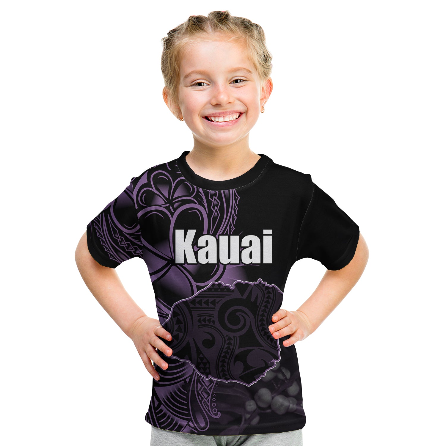 (Custom Personalised) Hawaiian Islands T Shirt Kid Kauai LT6 - Polynesian Pride