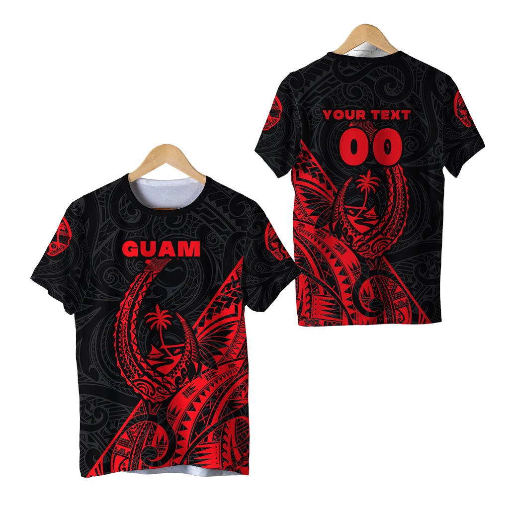 Custom Guam Rugby T Shirt Polynesian Patterns Style Red LT16 Unisex Red - Polynesian Pride