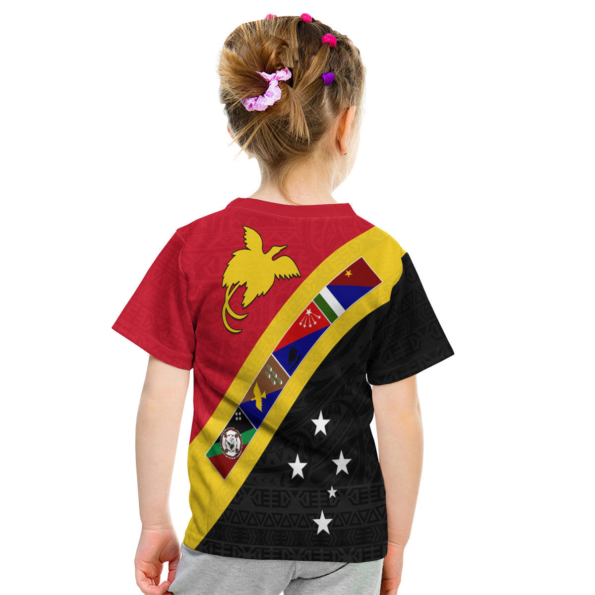 Papua New Guinea Pattern T Shirt Kid Four Province LT13 - Polynesian Pride