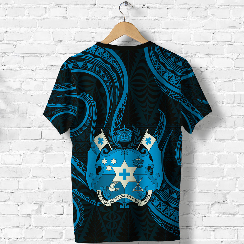 Custom Tonga Pattern T Shirt Always Proud Version Blue LT13 - Polynesian Pride