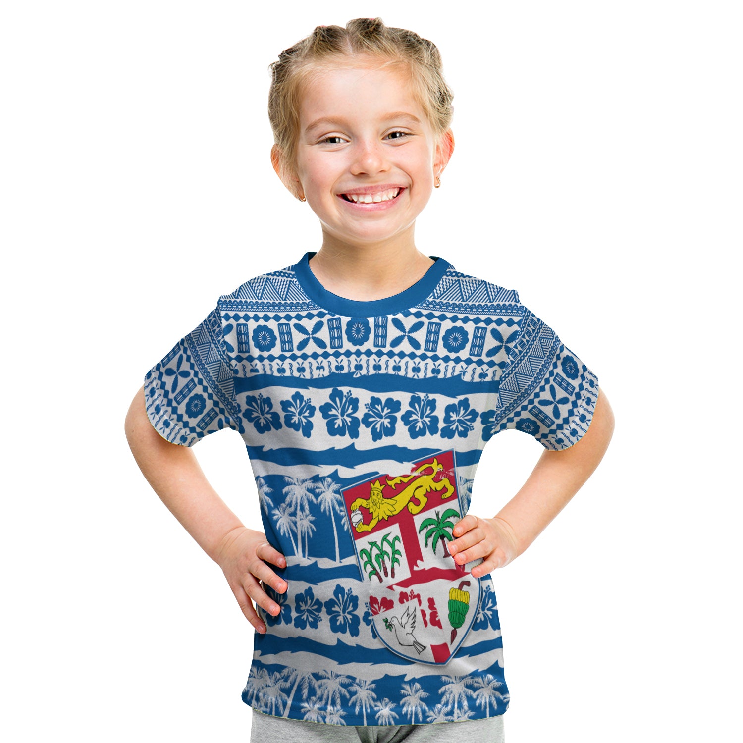 Fiji Polynesian T Shirt Kid Fijian Tapa Pattern LT13 - Polynesian Pride