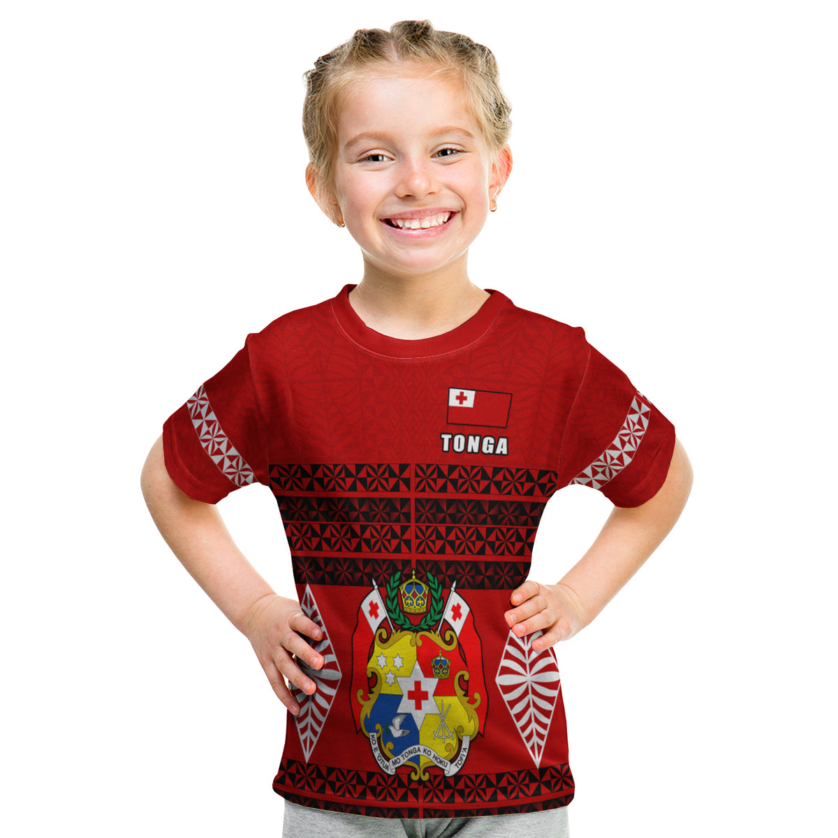 Tonga T Shirt Kid - Tongan Pattern LT13 - Polynesian Pride