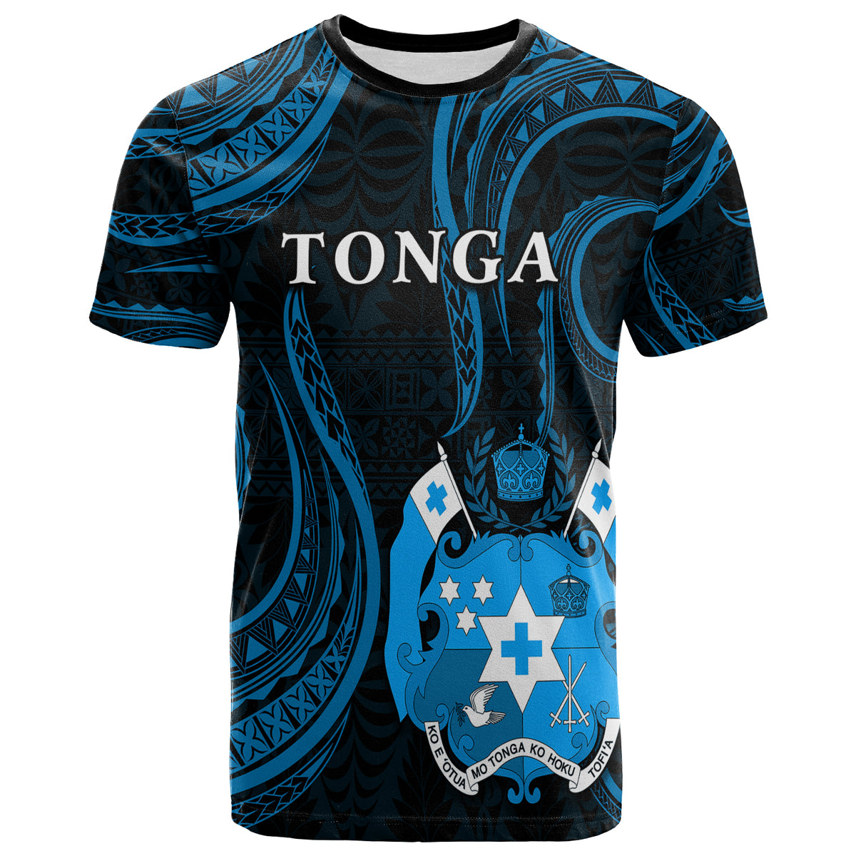 Tonga Pattern T Shirt Always Proud Version Blue LT13 Unisex Blue - Polynesian Pride