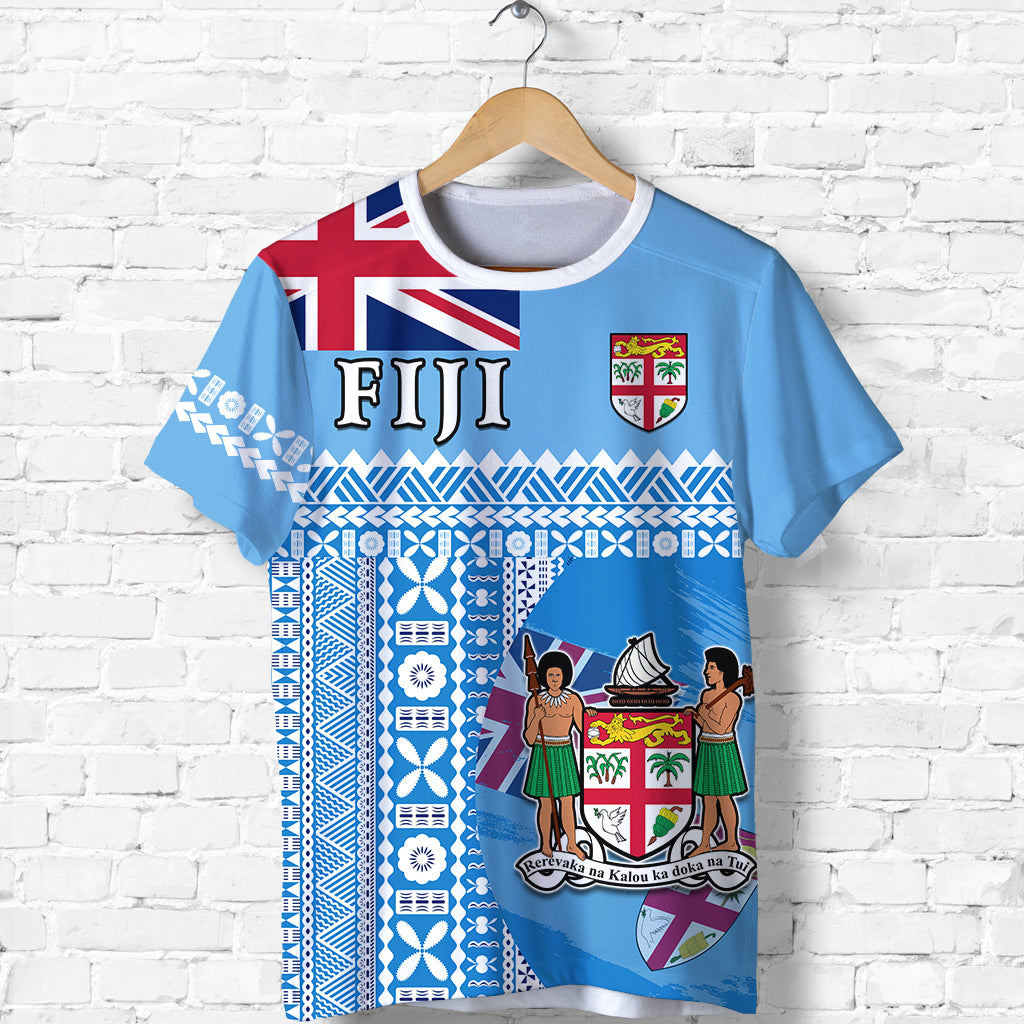 Fiji Dreamy T Shirt Tapa Pattern LT13 Unisex Blue - Polynesian Pride