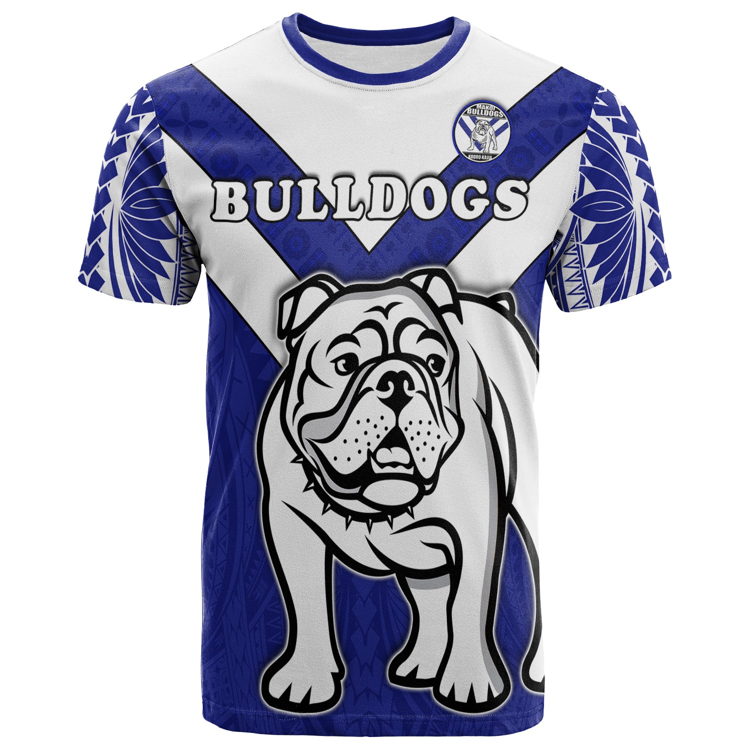 Spirit Bulldogs T Shirt Makoi Fiji Rugby LT13 Unisex Blue - Polynesian Pride