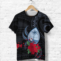 Guam T Shirt Polynesian Flowers Version Black LT13 Unisex Black - Polynesian Pride