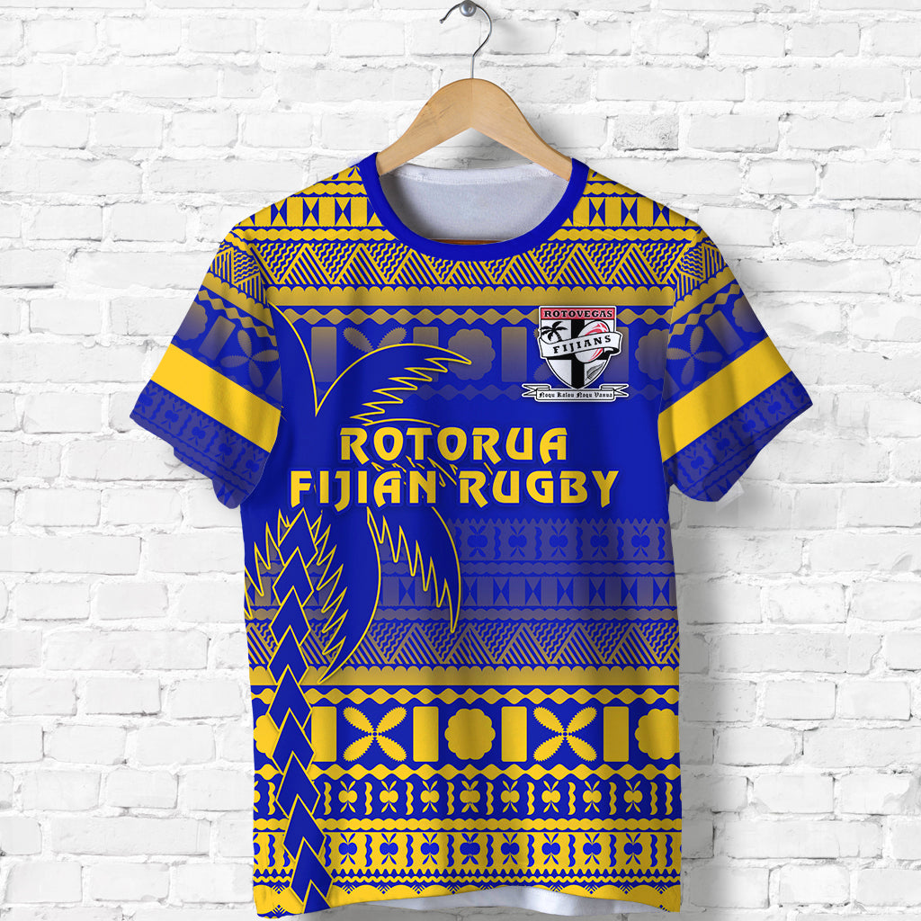 Rotorua Fijian Rugby T Shirt LT13 Unisex Blue - Polynesian Pride